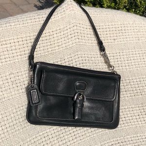 Vintage black leather Soho Coach wristlet wallet